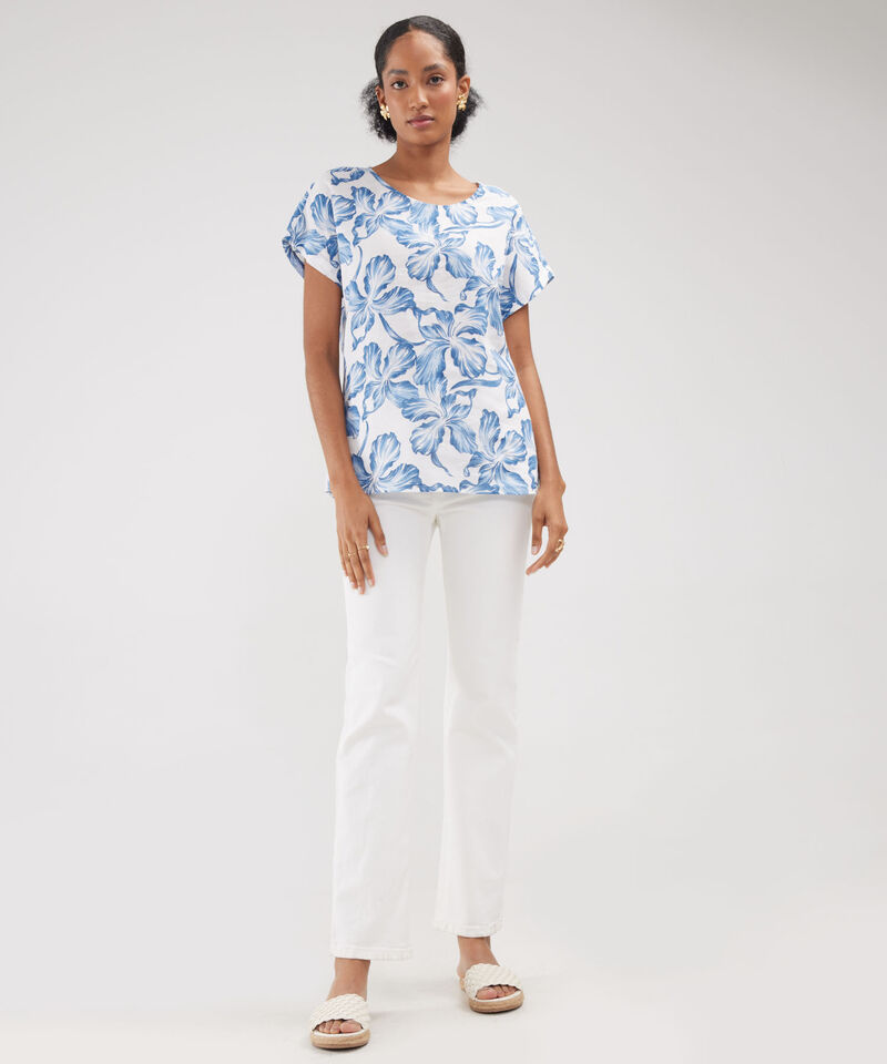 Blusa Estampada, Manga Corta Corrida
