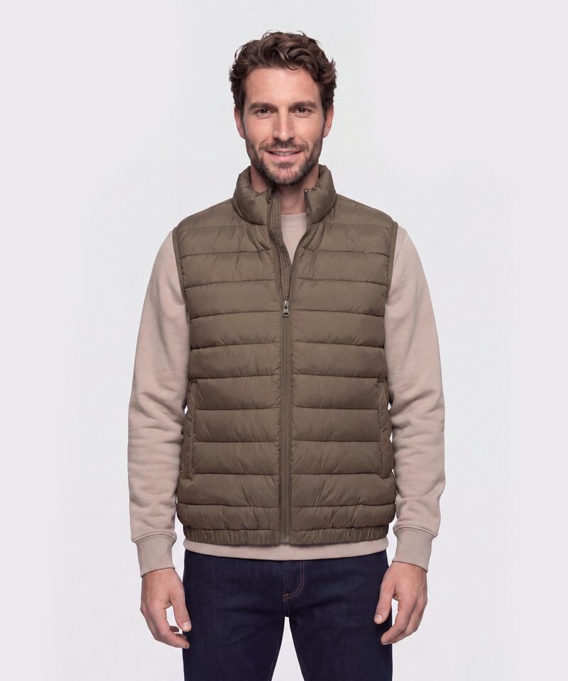 Chaleco Acolchado Cuello Alto Para Hombre
