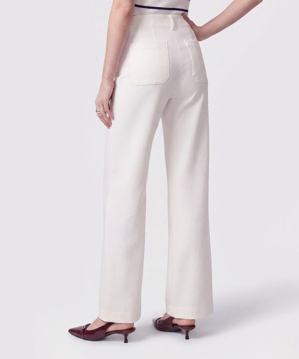 Pantal&oacute;n Recto Con Bolsillo Frontal Para Mujer