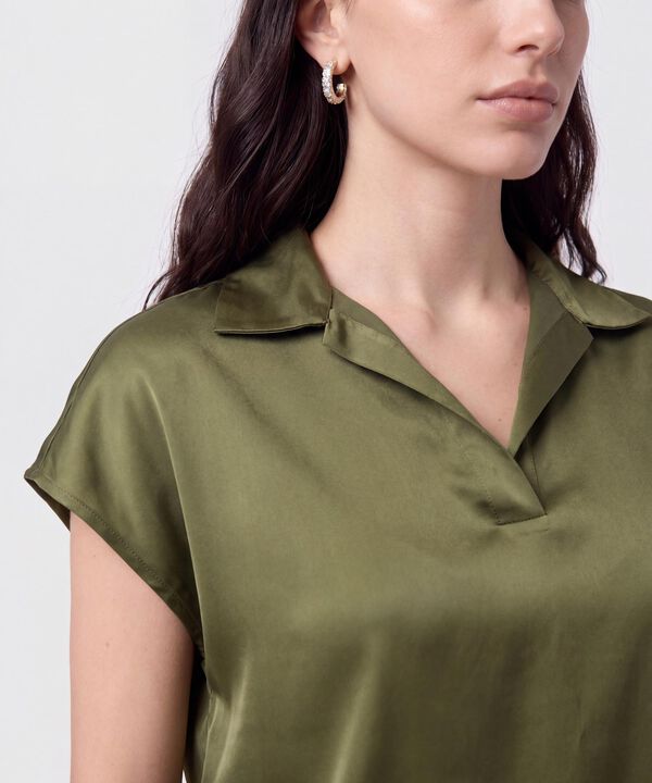 Blusa Camisera Sin Botones Para Mujer