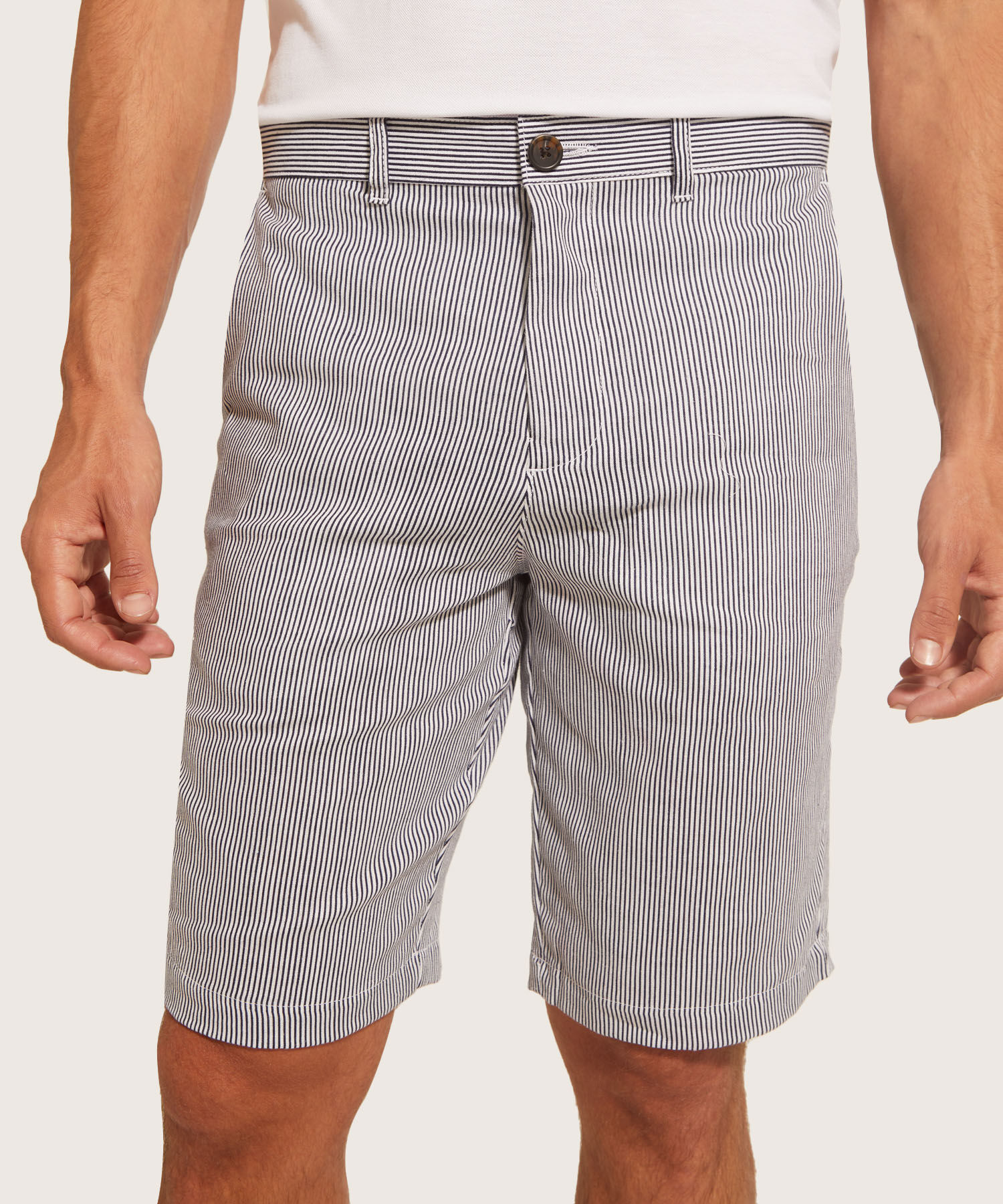 Bermuda B&aacute;sica Mezcla De Lino Estampado