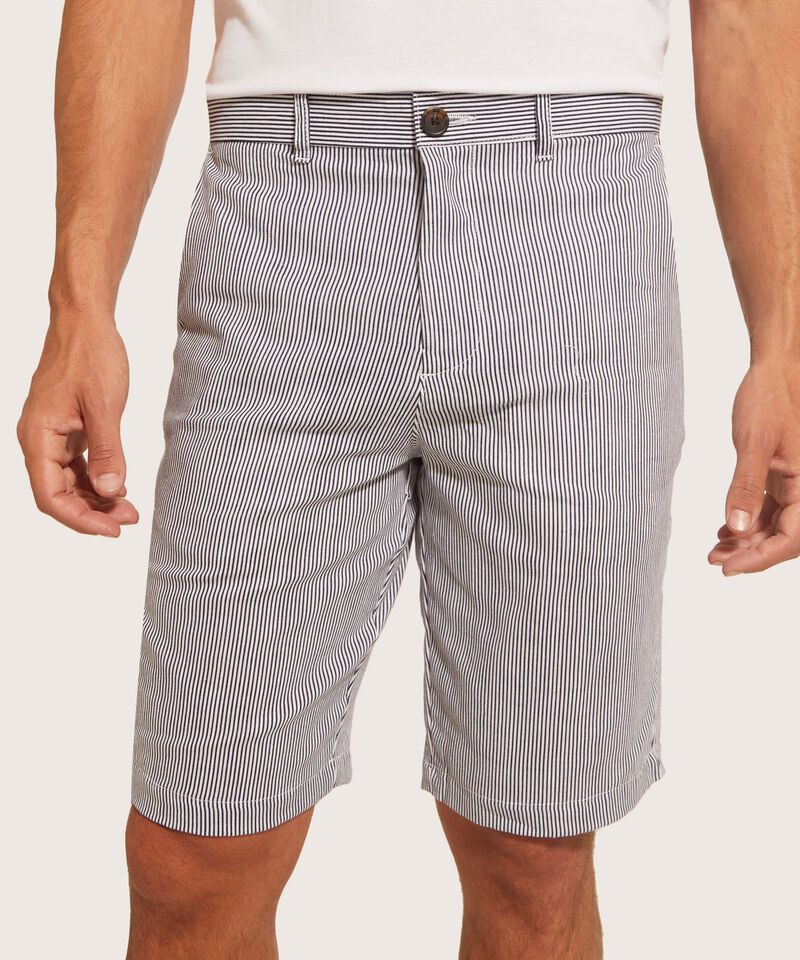 Bermuda B&aacute;sica Mezcla De Lino Estampado