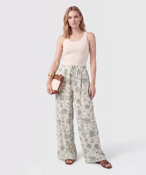 Pantal&oacute;n Fluido Con El&aacute;stico Para Mujer