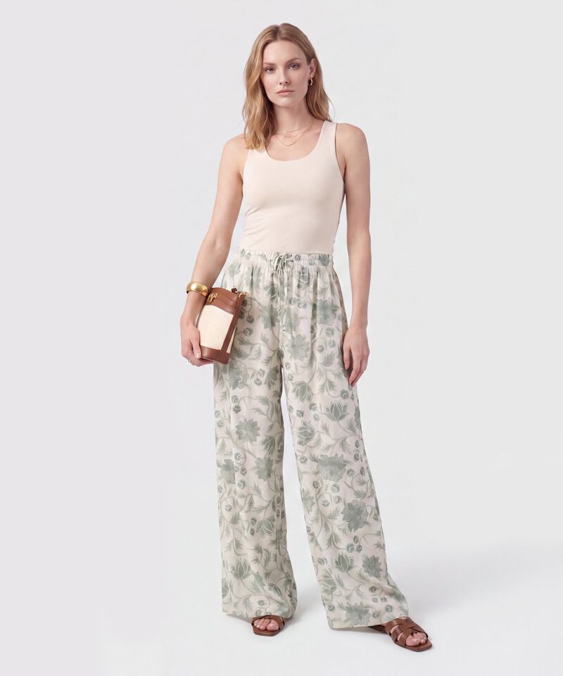 Pantal&oacute;n Fluido Con El&aacute;stico Para Mujer