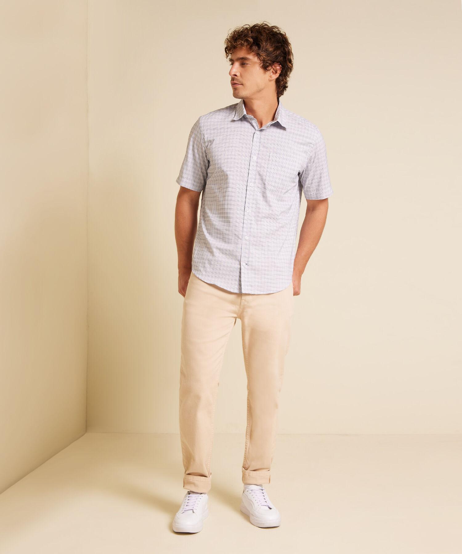 Camisa a Rayas con Bolsillo