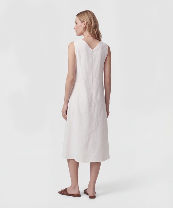 Vestido Midi Manga Sisa Con Cintur&oacute;n Mujer