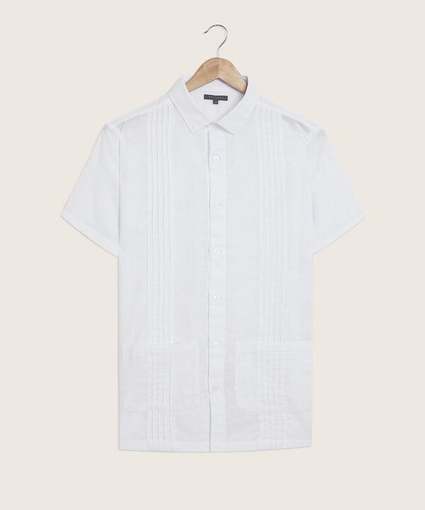 Camisa Guayabera Con Alforzas Y Bolsillos