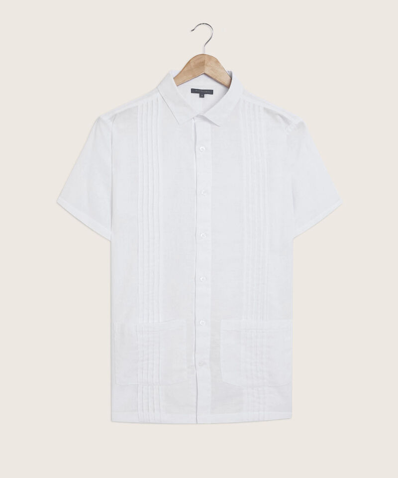 Camisa Guayabera Con Alforzas Y Bolsillos