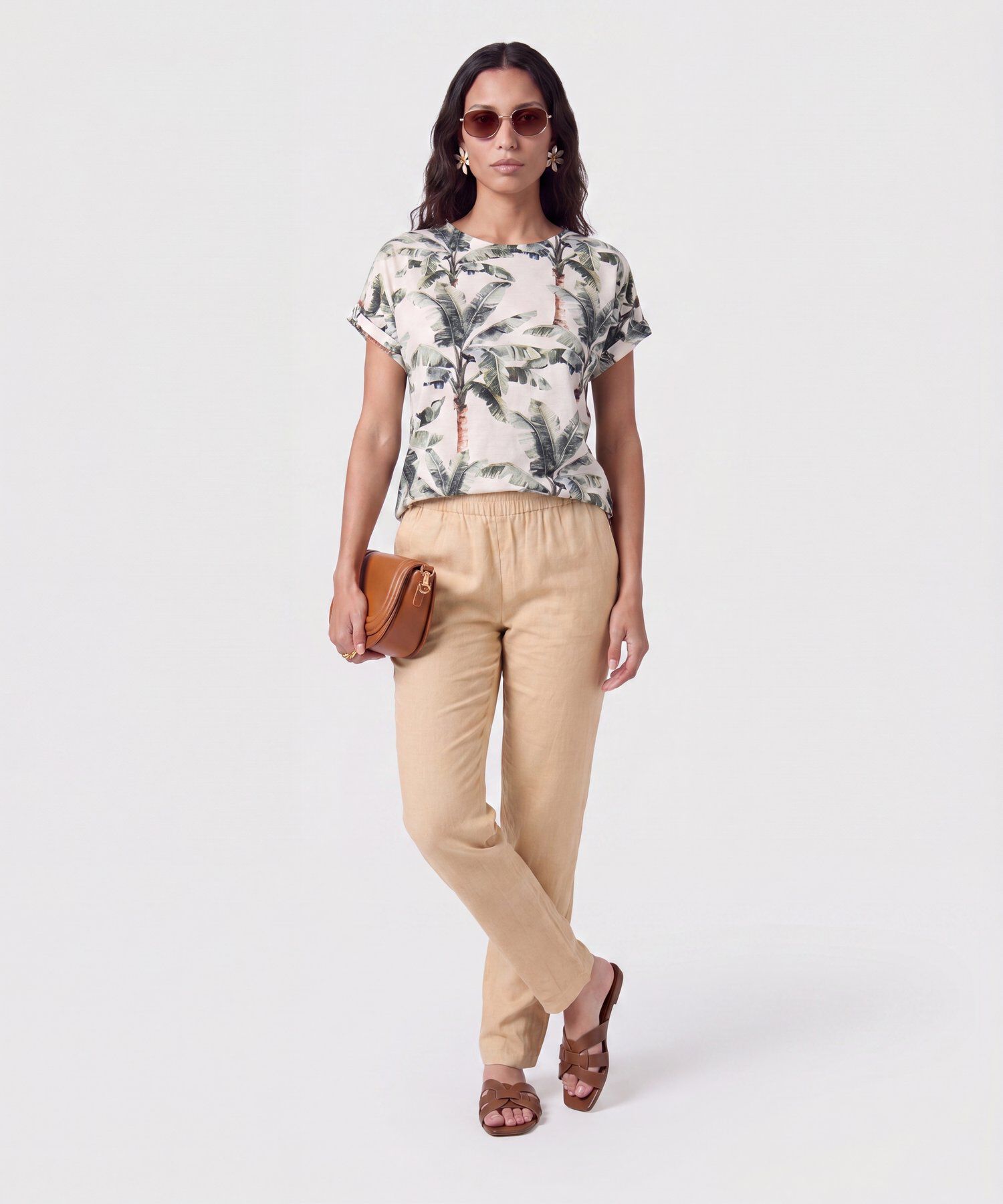 Blusa Manga Dobladillada Para Mujer
