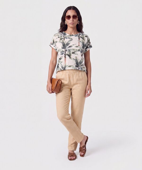 Blusa Manga Dobladillada Para Mujer