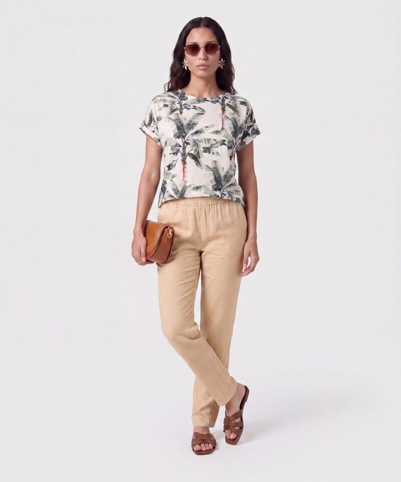 Blusa Manga Dobladillada Para Mujer