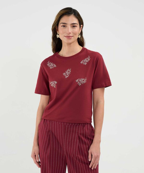 Camiseta con Bordado Botánico  image number null