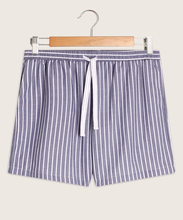 Bermuda Prete&ntilde;ida Rayas Con Bolsillos Laterales Diagonales