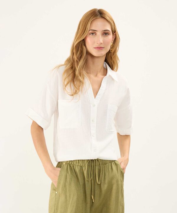 Camisa en Efecto Lino image number null