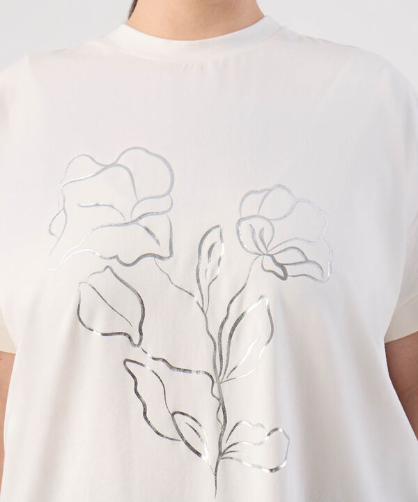 Camiseta con Manga Doblada y Estampado Para Mujer Curvy