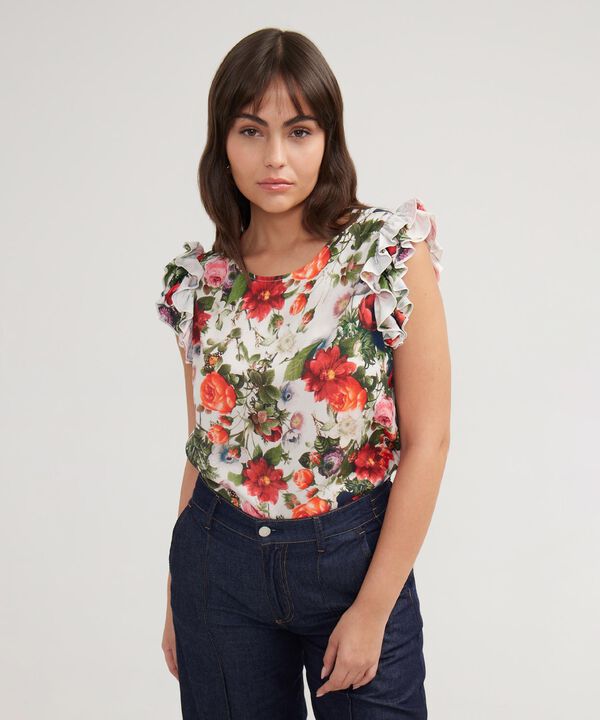 Blusa Estampada Con Boleros En Mangas image number null