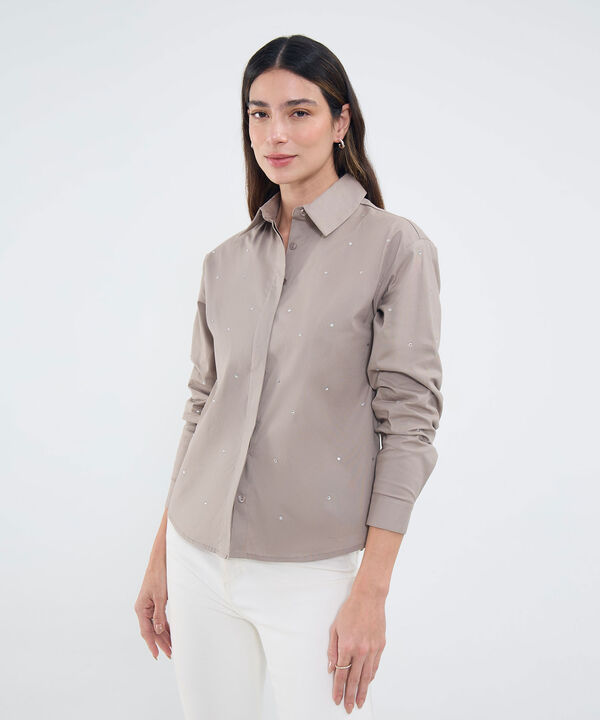 Camisa Manga Larga Con Pedrería image number null