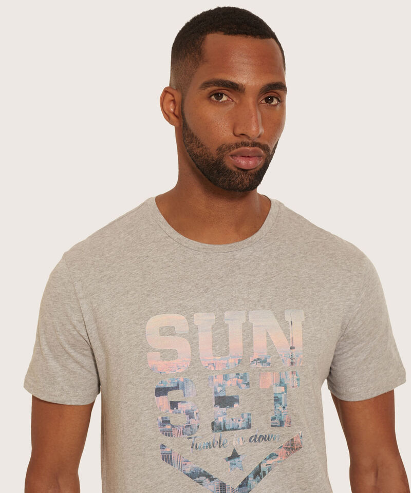 Camiseta Cuello Redondo  Con Estampado