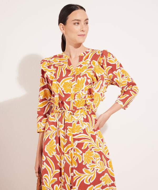 Vestido Manga 3/4 Unicolor