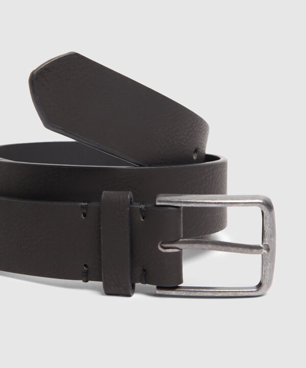 Cinturón Clásico Liso con Hebilla Rectangular Para Hombre image number null