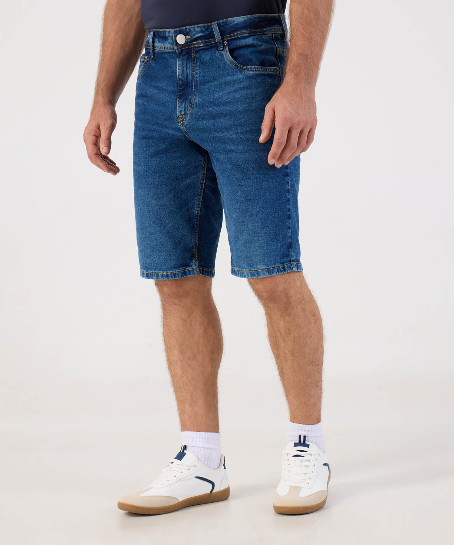 Bermuda Denim Slim Fit Para Hombre