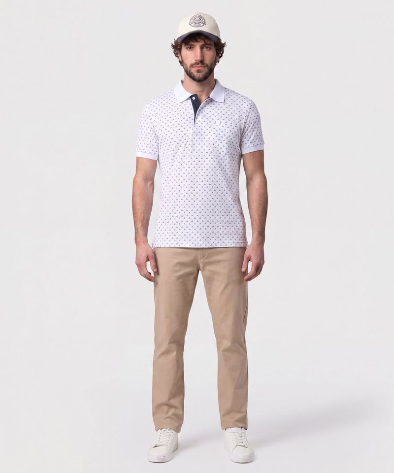 Polo Estampada Con Bolsillo 