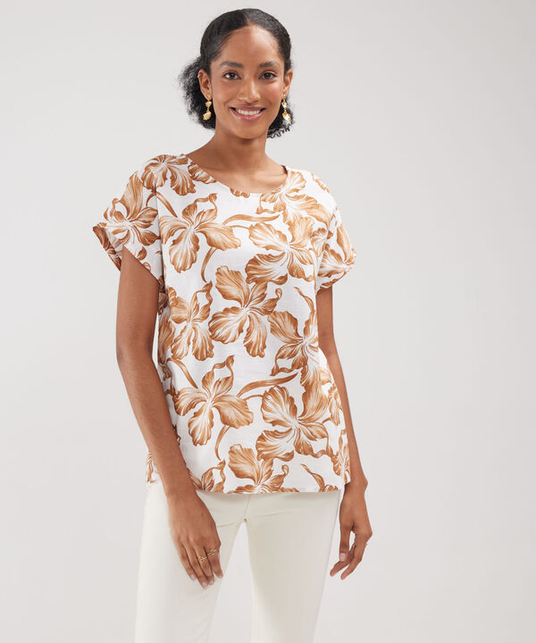 Blusa Estampada, Manga Corta Corrida image number null