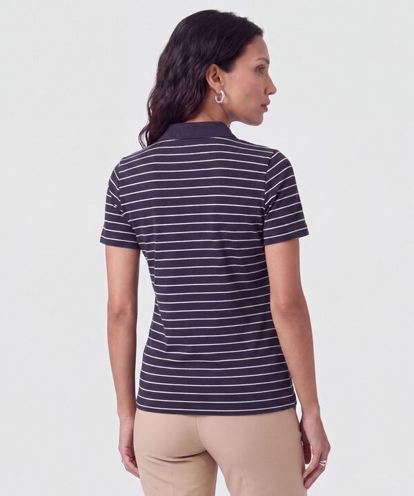 Polo Estampada Manga Corta Con Cuello Tejido Sin Bolsillo