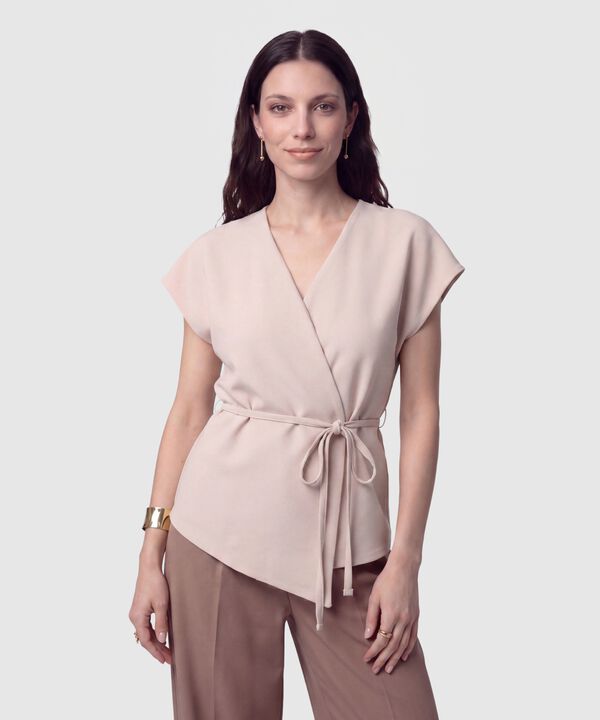 Blusa Cruzada con Amarre Mujer image number null