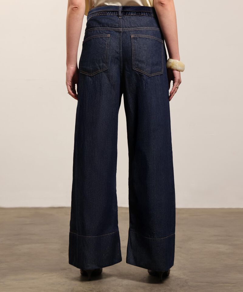 Jean Wide Leg Con Pinzas Frontales Mujer