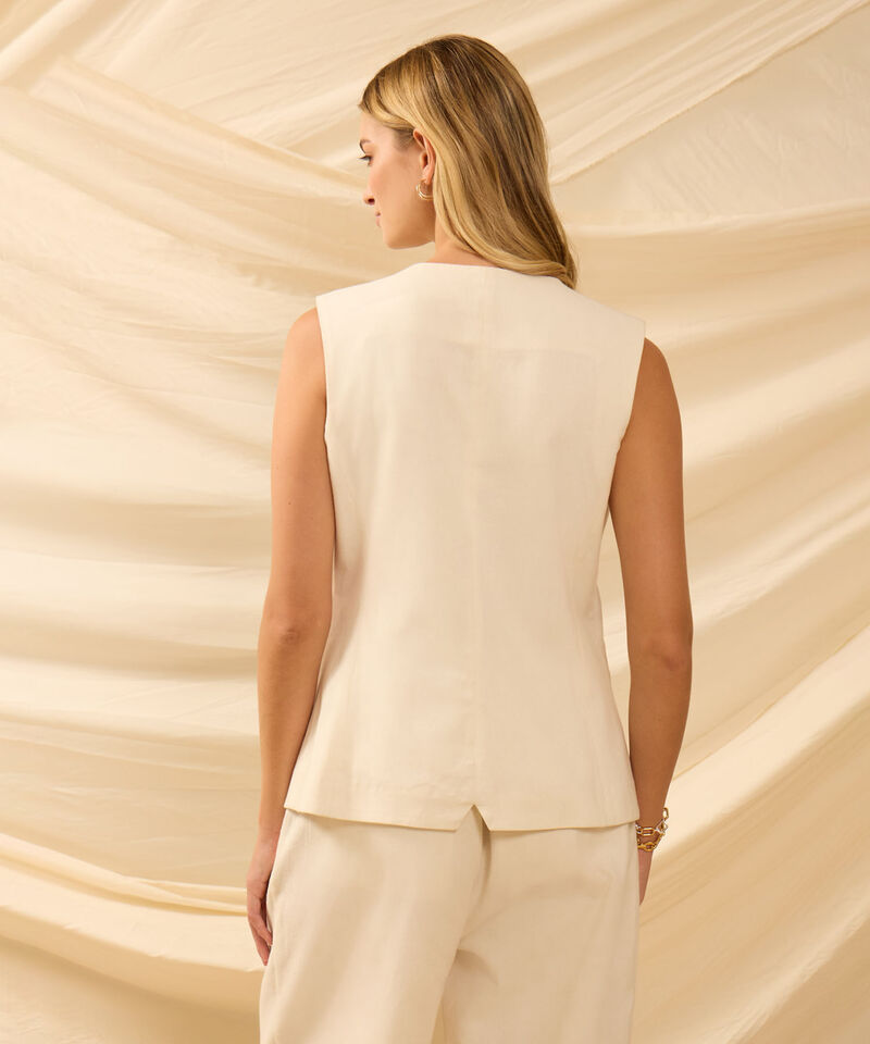 Chaleco Sastrero Con Botonadura Frontal Mujer