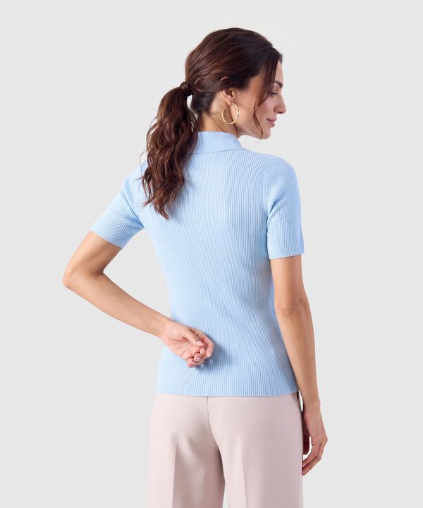 Polo Acanalada Para Mujer