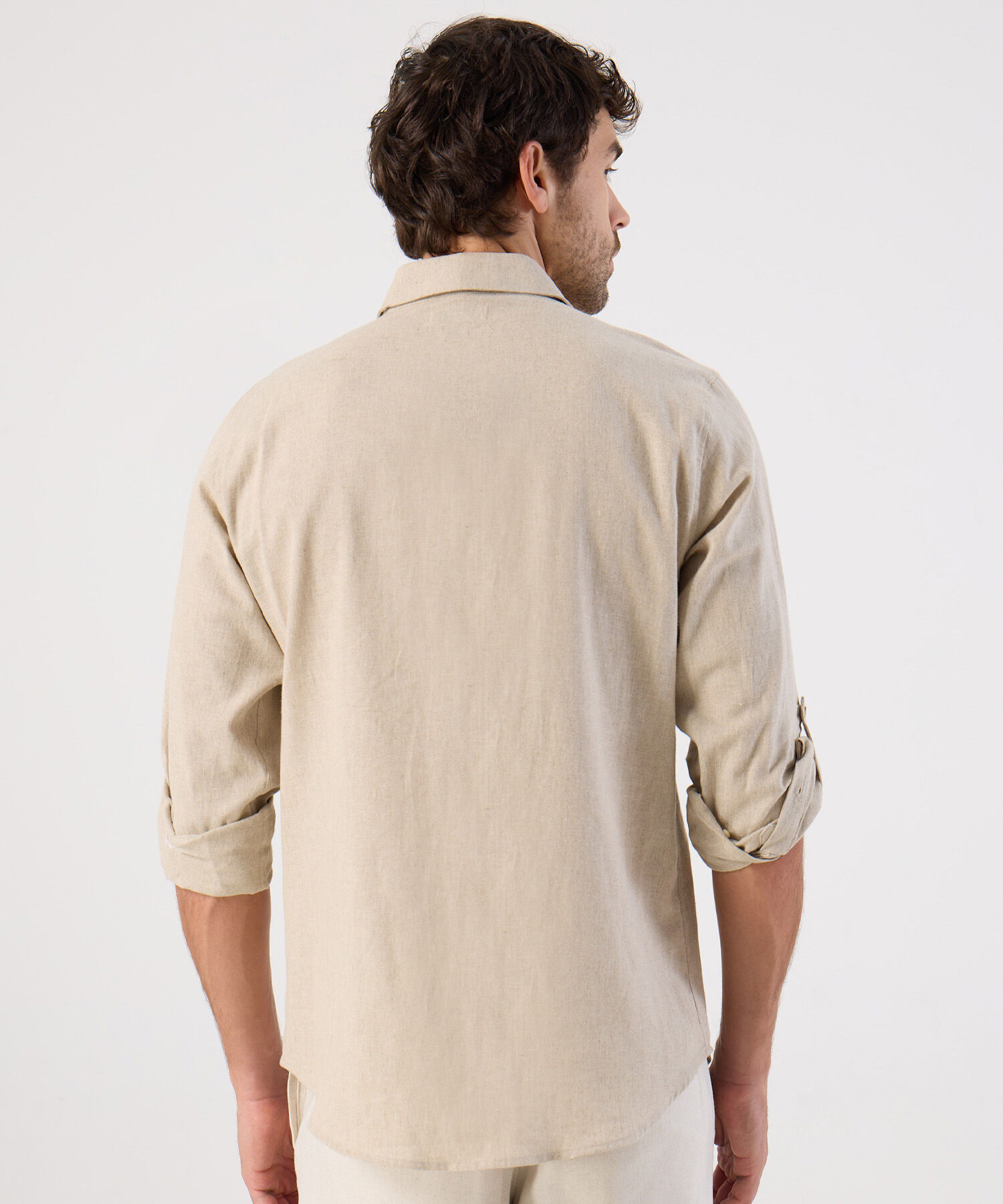 Camisa De Mangas Enrollables Para Hombre