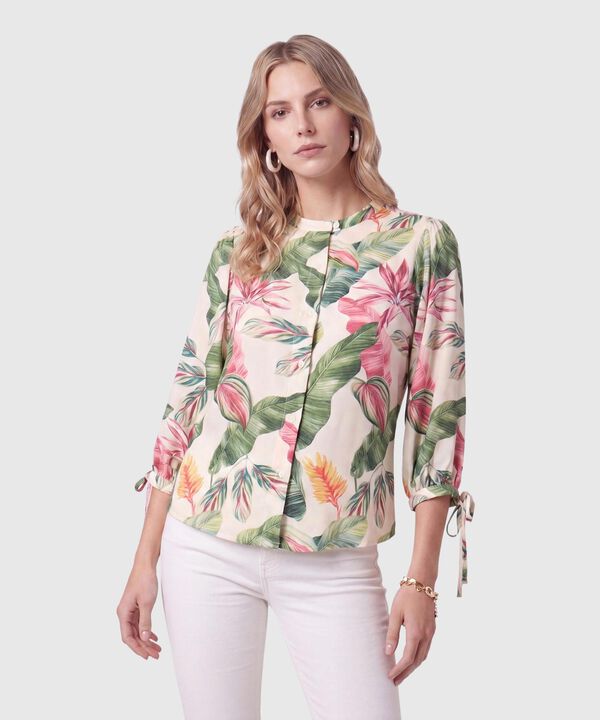 Blusa Con Mangas Ajustables Para Mujer image number null