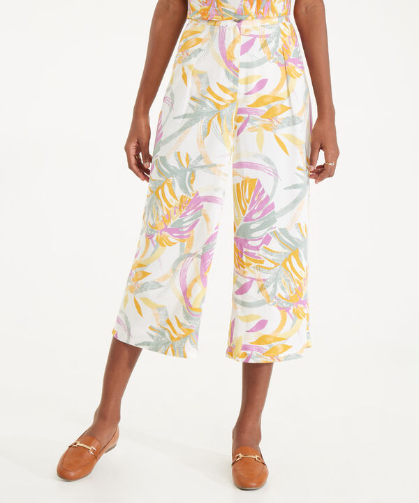 Pantalon Fluido Tipo Culotte Estampado image number null