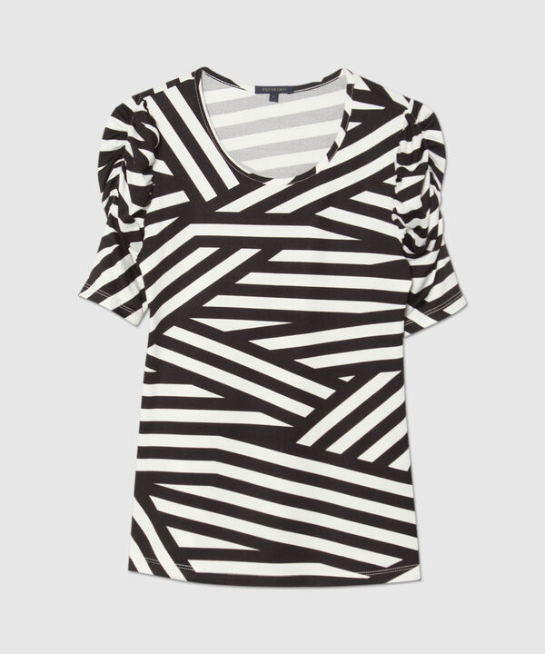 Camiseta Estampada con Ruche