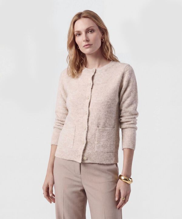 Saco De Punto Con Bolsillos Frontales Mujer image number null