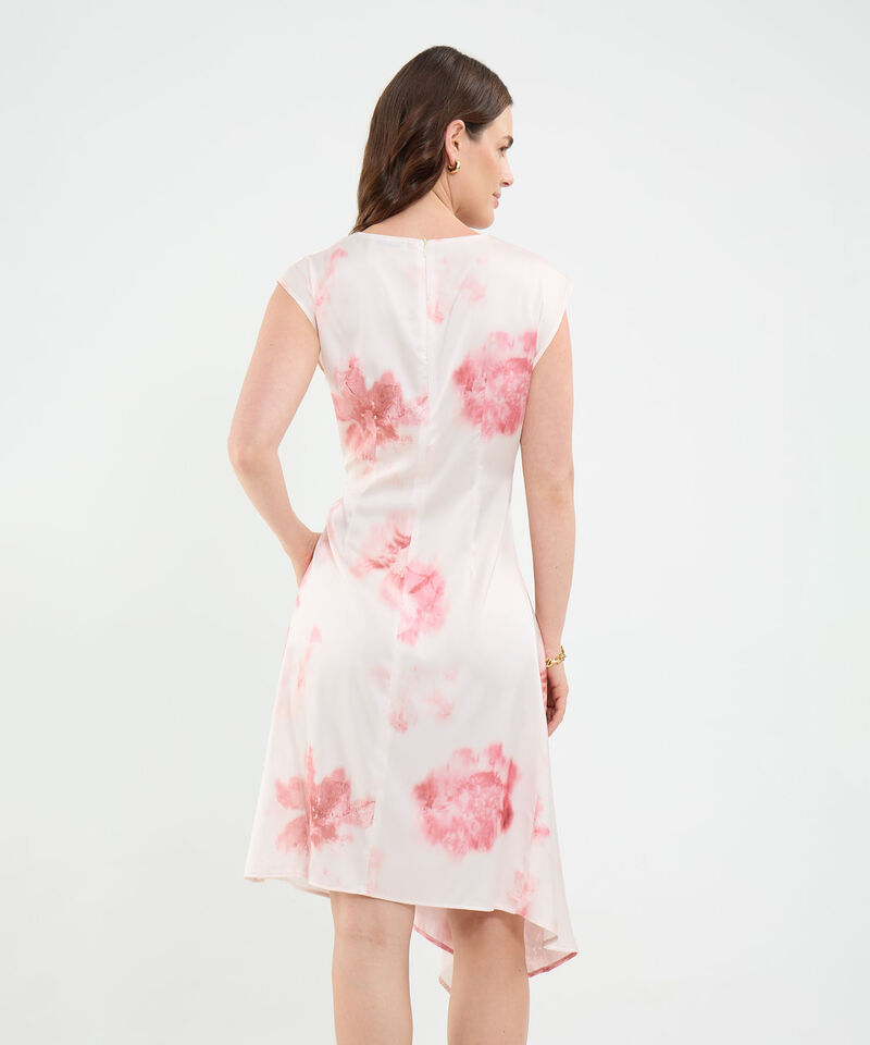 Vestido estampado con recogido y corte asimétrico para mujer