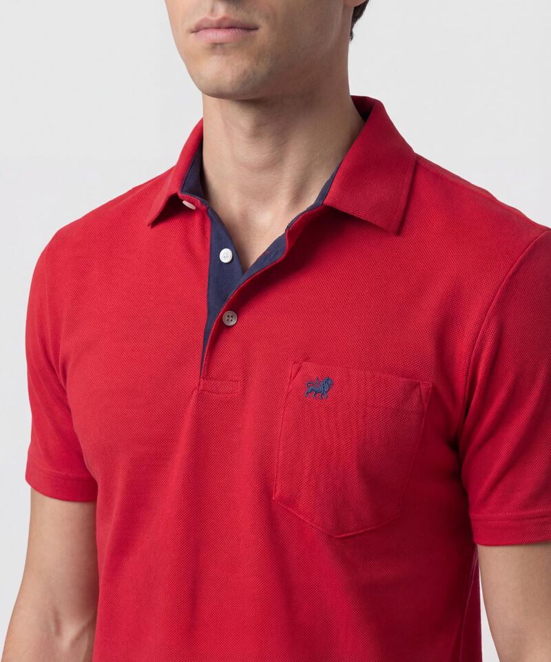 Polo Unicolor, Cuello Duro Con Bolsillo Y Silueta Regular Fit