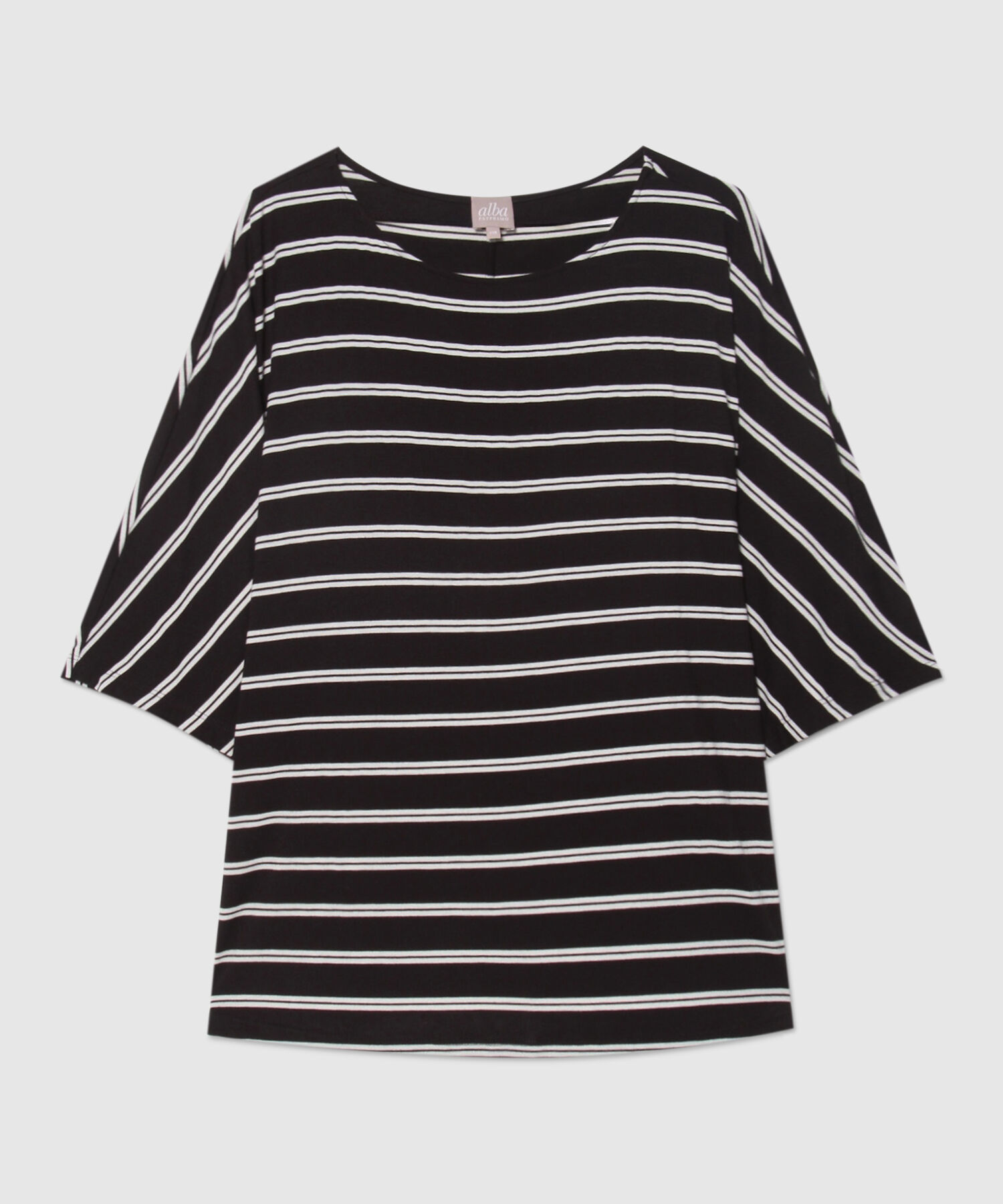 Camiseta a Rayas con Escote Redondo
