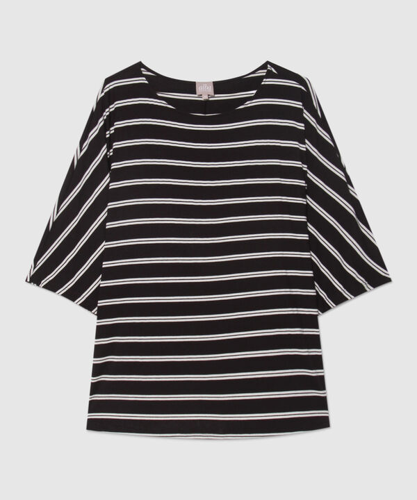 Camiseta a Rayas con Escote Redondo