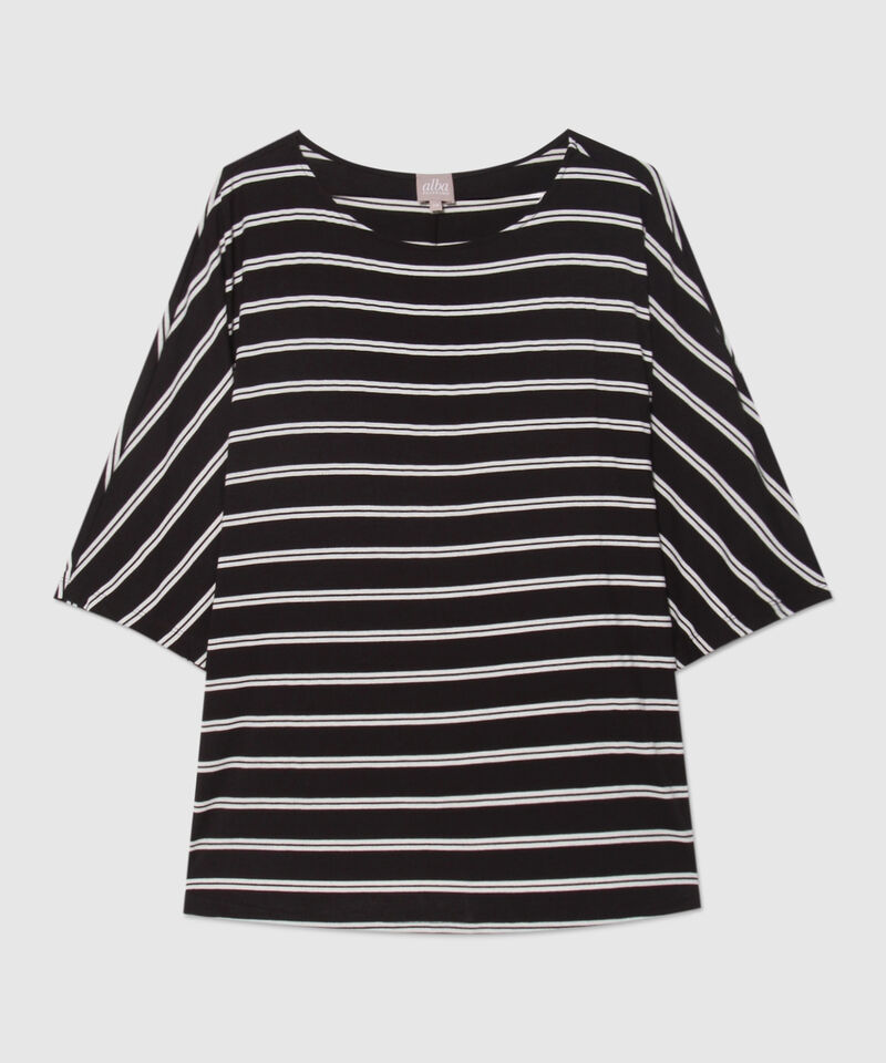 Camiseta a Rayas con Escote Redondo