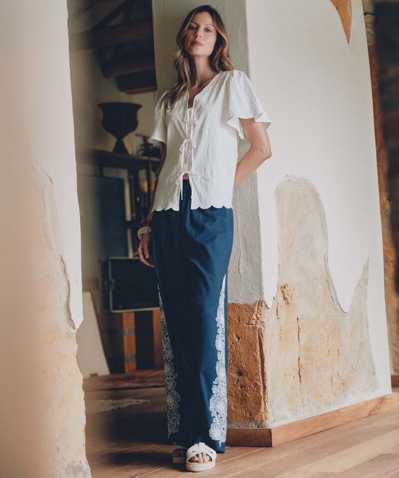 Pantalón Fluido con Bordado