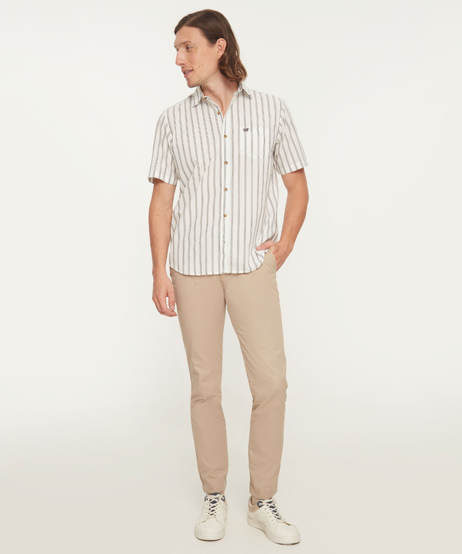 Camisa manga larga y short hombre best sale