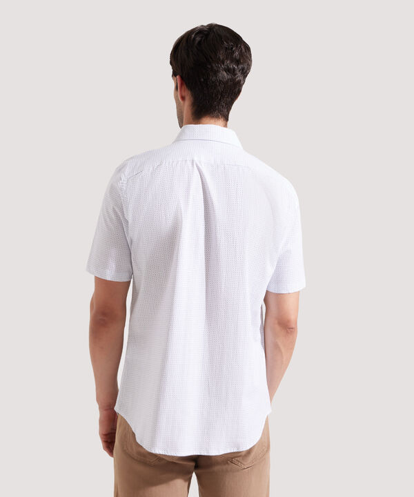 Camisa Estampada Manga Corta, Cuello Formal image number null