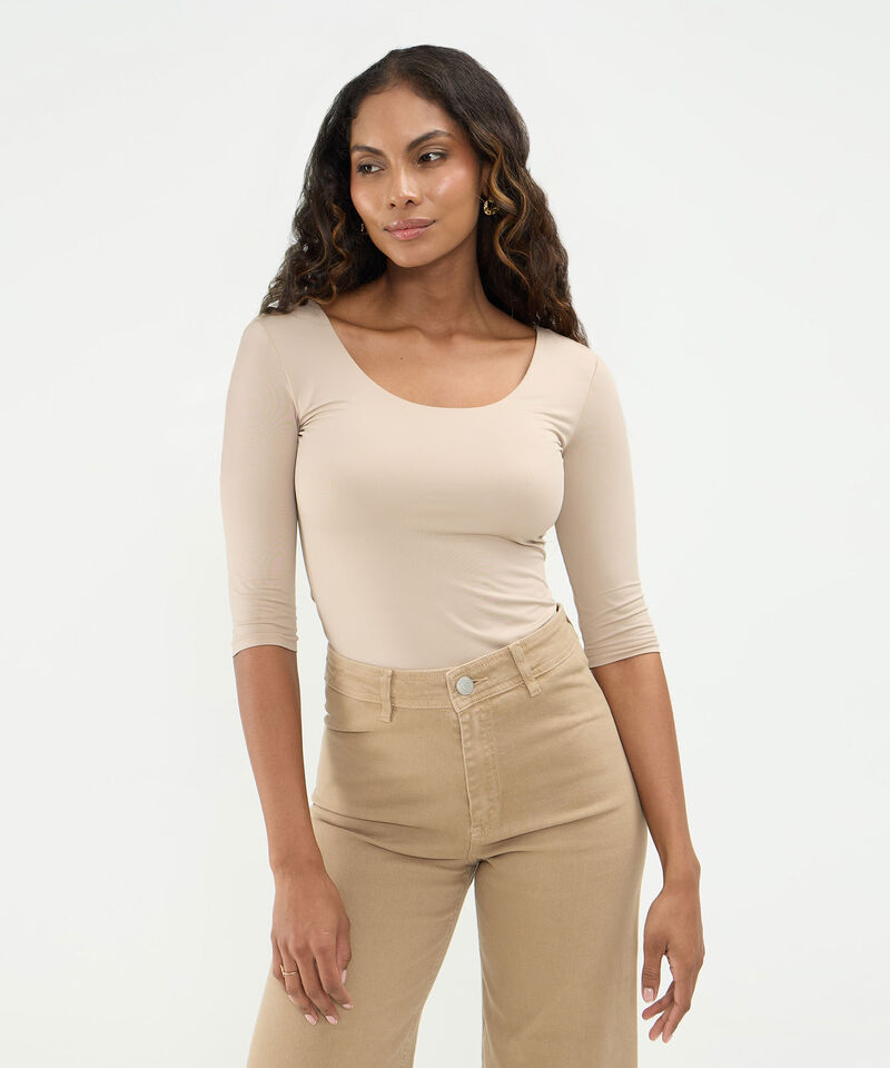 Camiseta 3/4 Ajustada Para Mujer