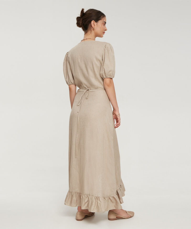 Vestido Unicolor Manga Bombacha