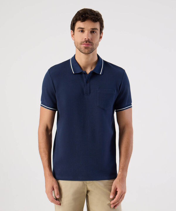 Polo Con Cuello Tejido Para Hombre image number null