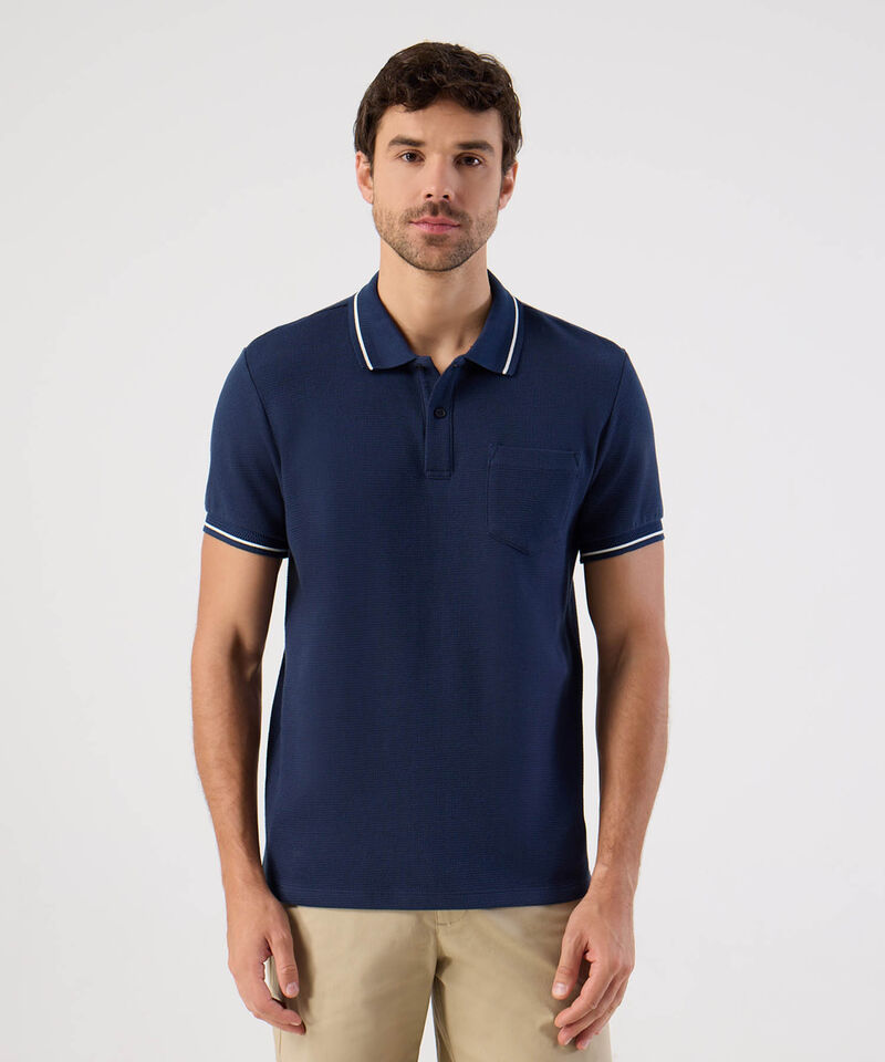 Polo Con Cuello Tejido Para Hombre