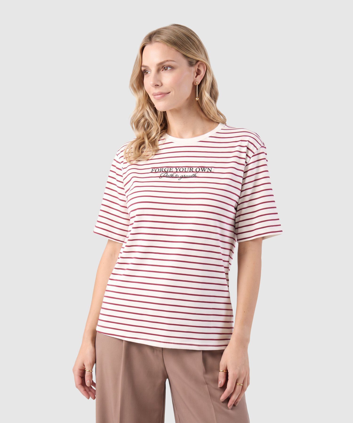 Camiseta Estampada De Manga Corta Para Mujer